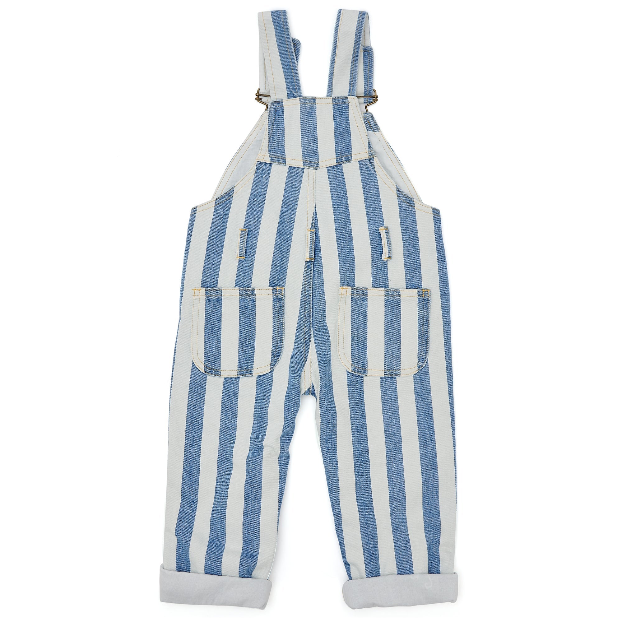 Dotty Dungarees Blue Wide Stripe Dungarees