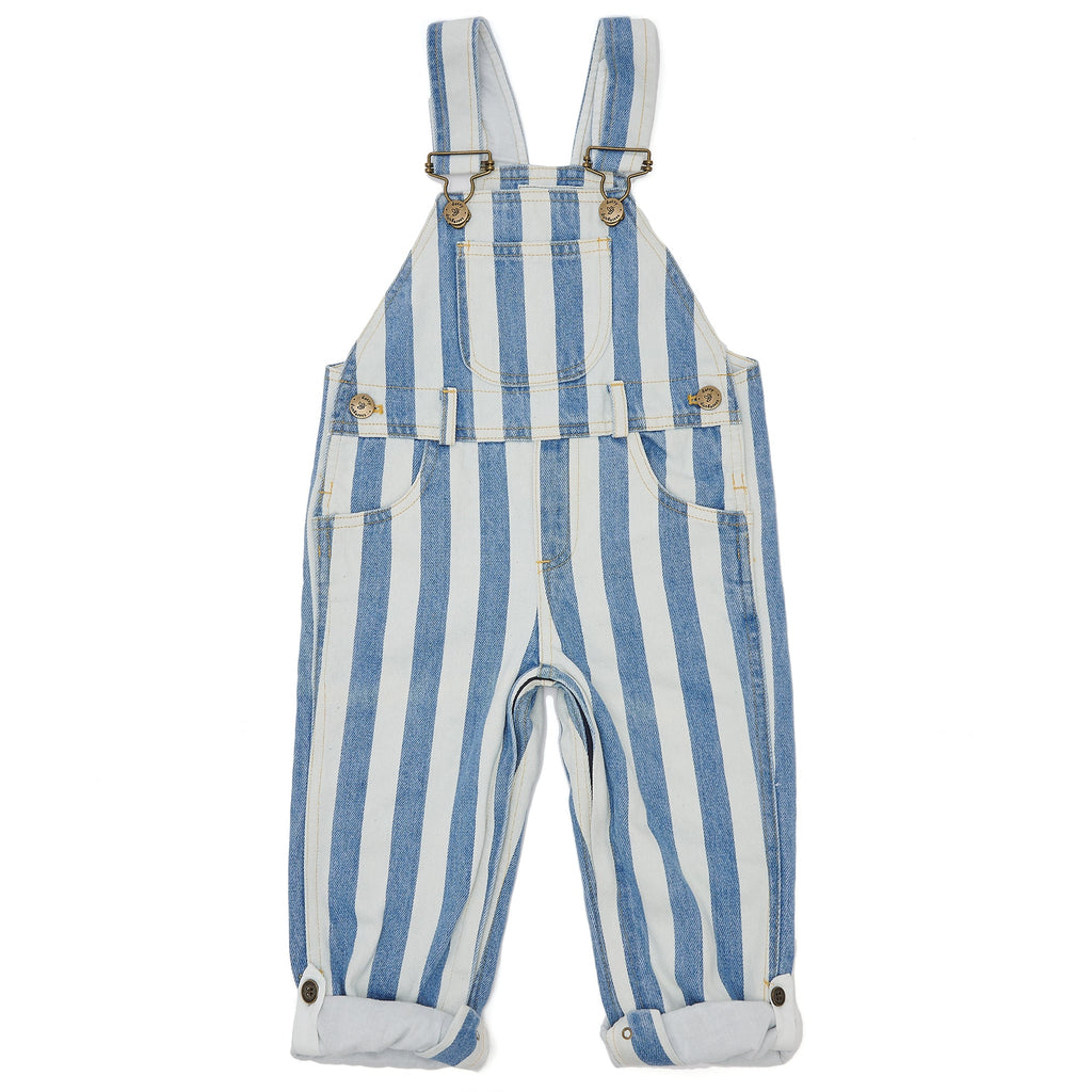 Dotty Dungarees Blue Wide Stripe Dungarees