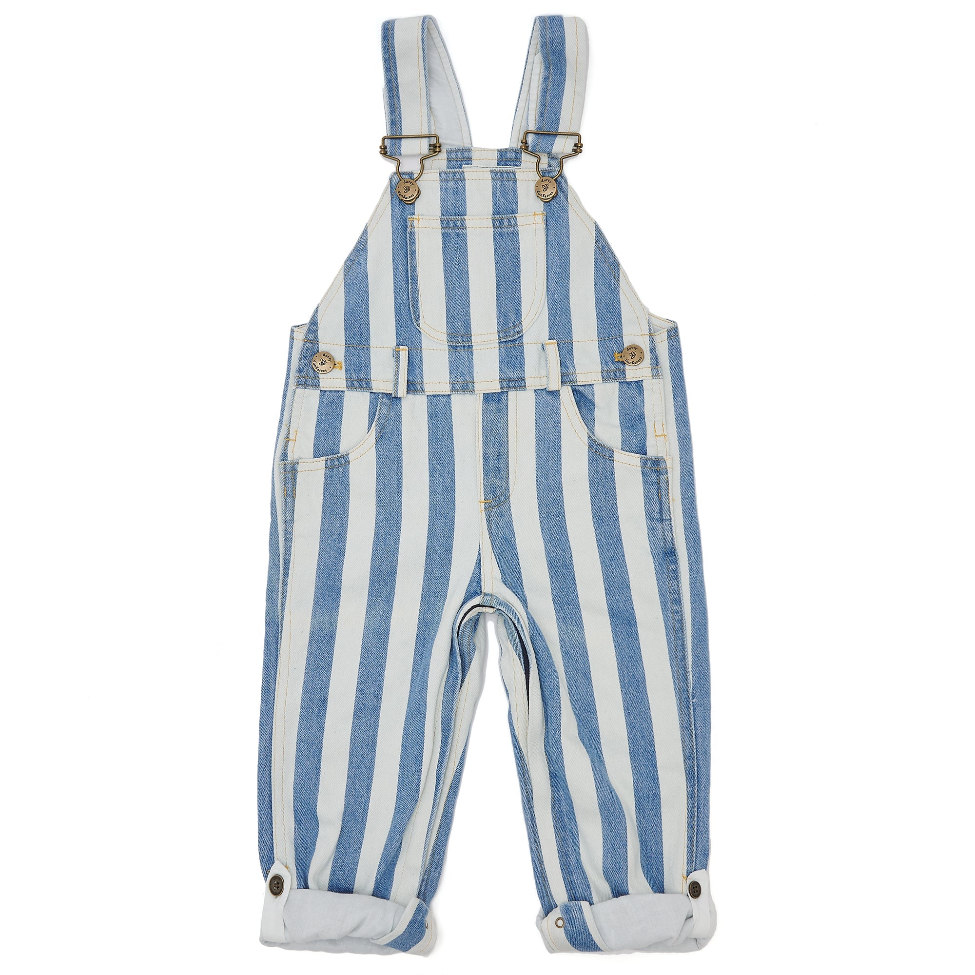 Dotty Dungarees Blue Wide Stripe Dungarees