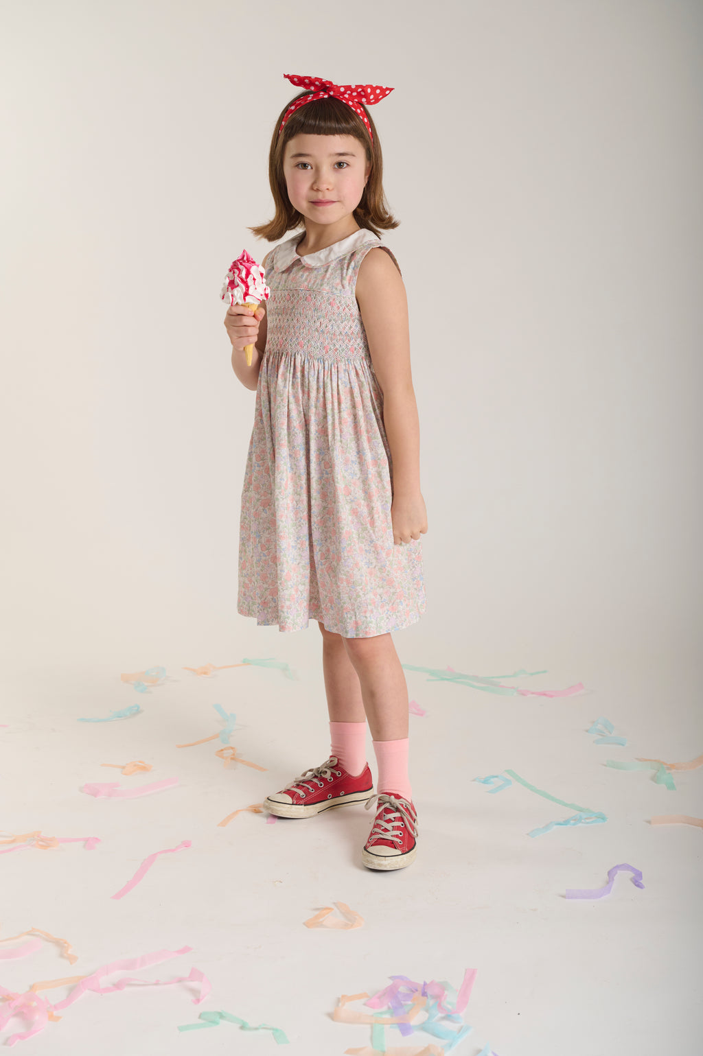 Question Everything Multi Pastel Floral Smocked Dress