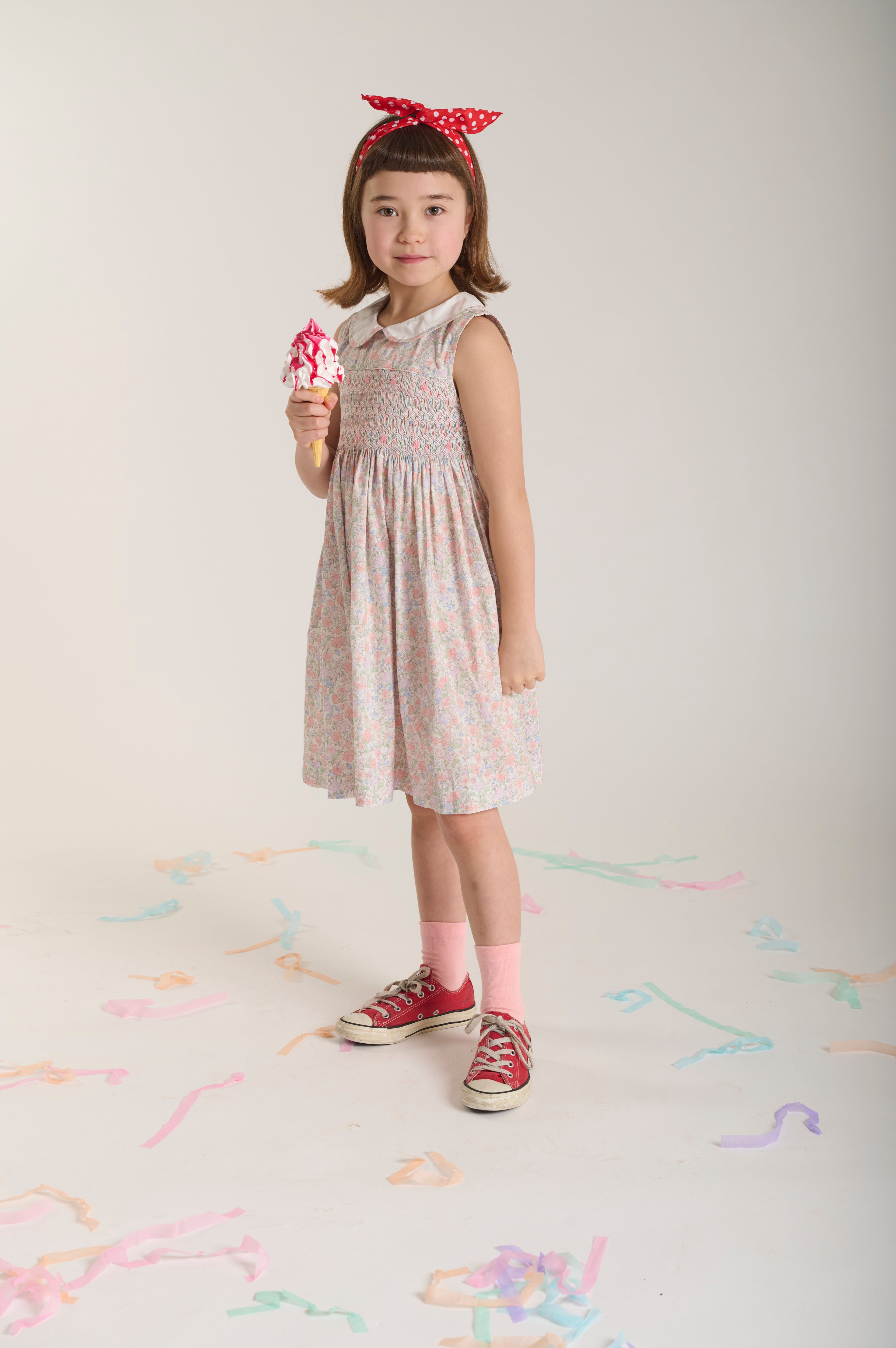 Question Everything Multi Pastel Floral Smocked Dress