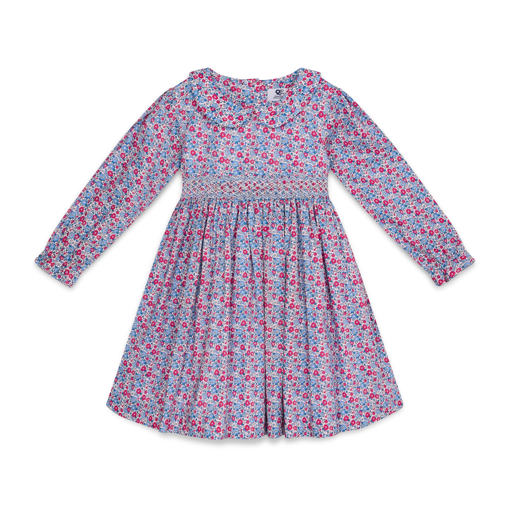 Question Everything Blue and Pink Smock Dress