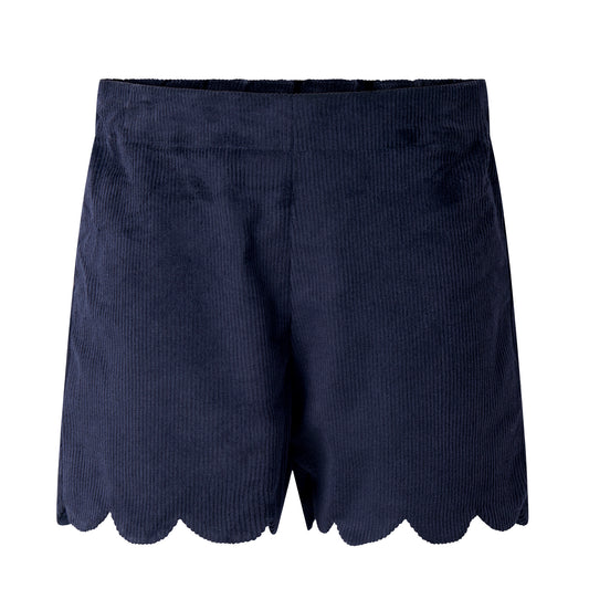 Rachel Riley Navy Cord Scalloped Shorts