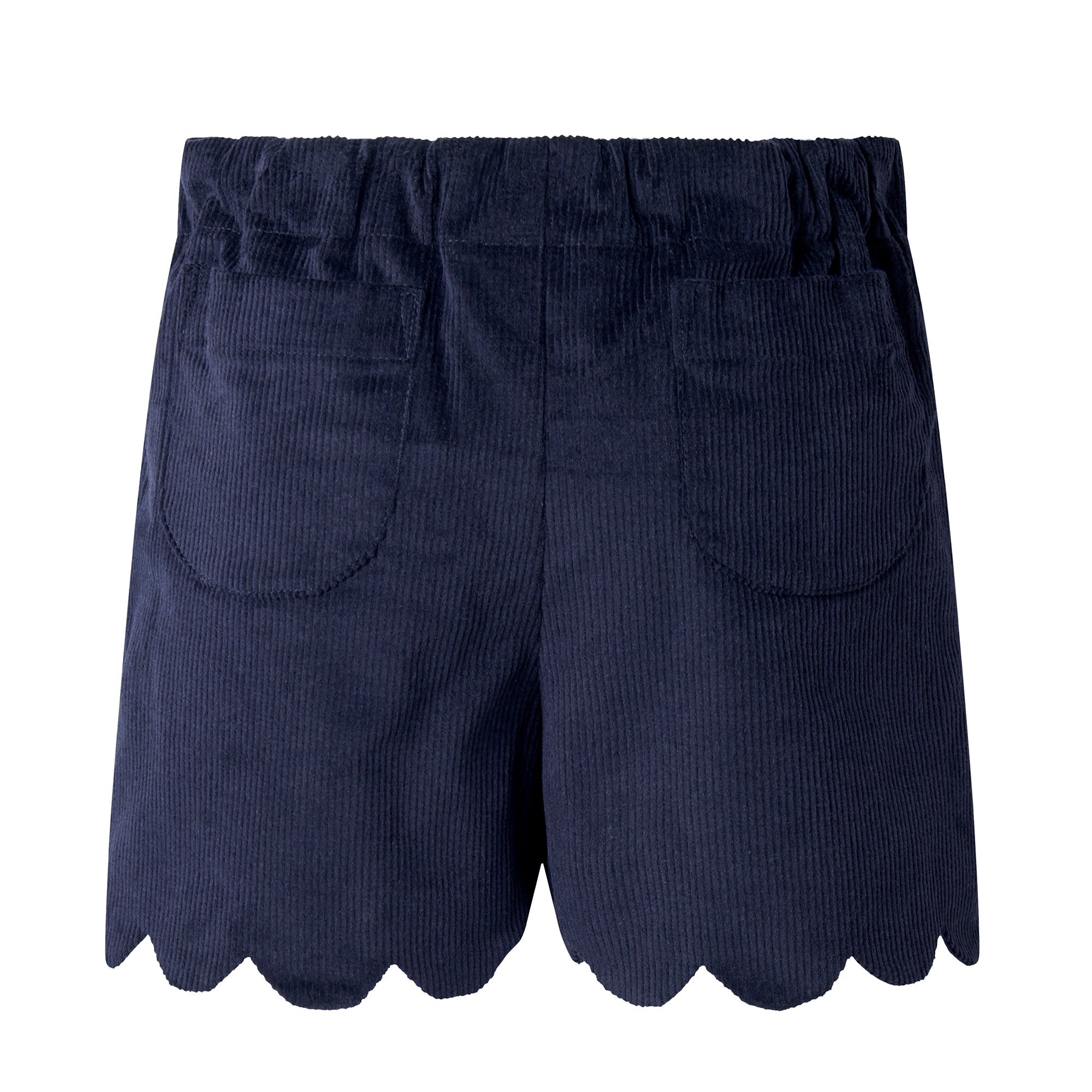Rachel Riley Navy Cord Scalloped Shorts