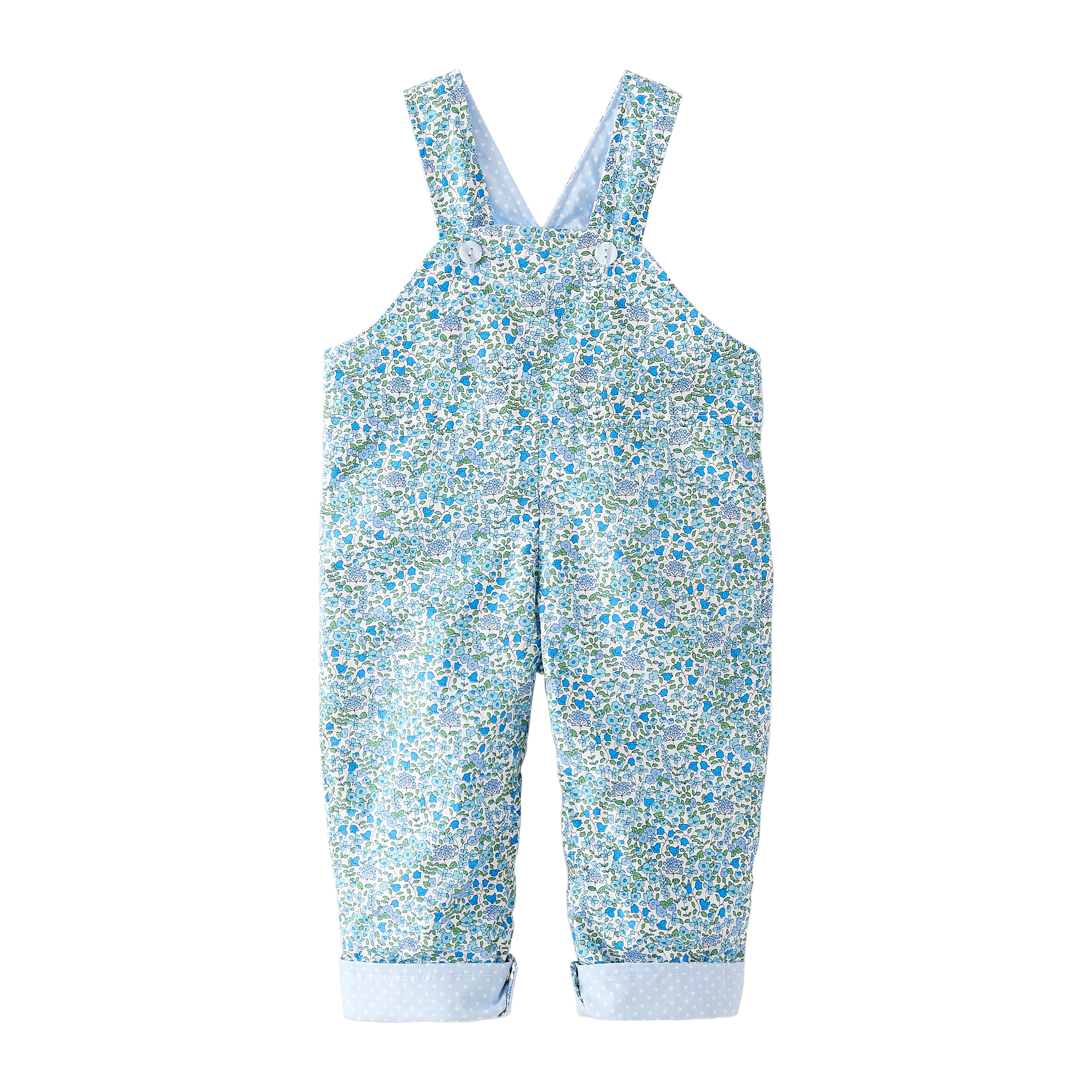 Startsmart Blue Floral/Dot Reversible Dungarees