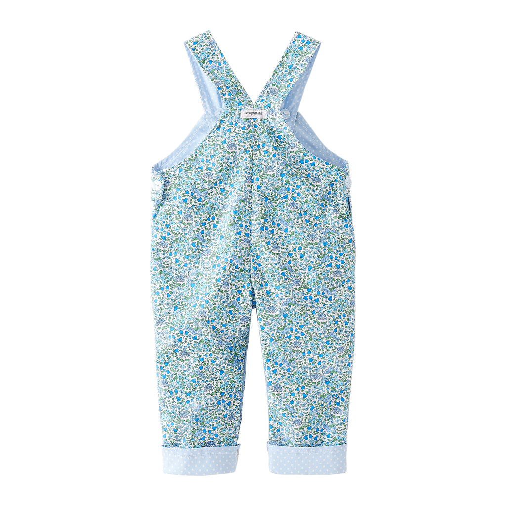Startsmart Blue Floral/Dot Reversible Dungarees