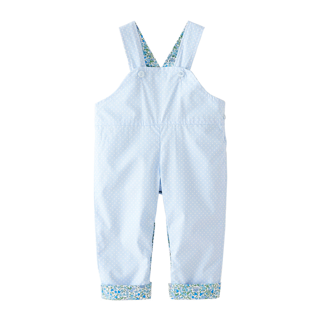 Startsmart Blue Floral/Dot Reversible Dungarees