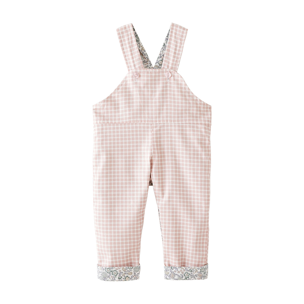 Startsmart Pink Floral/Check Reversible Dungarees