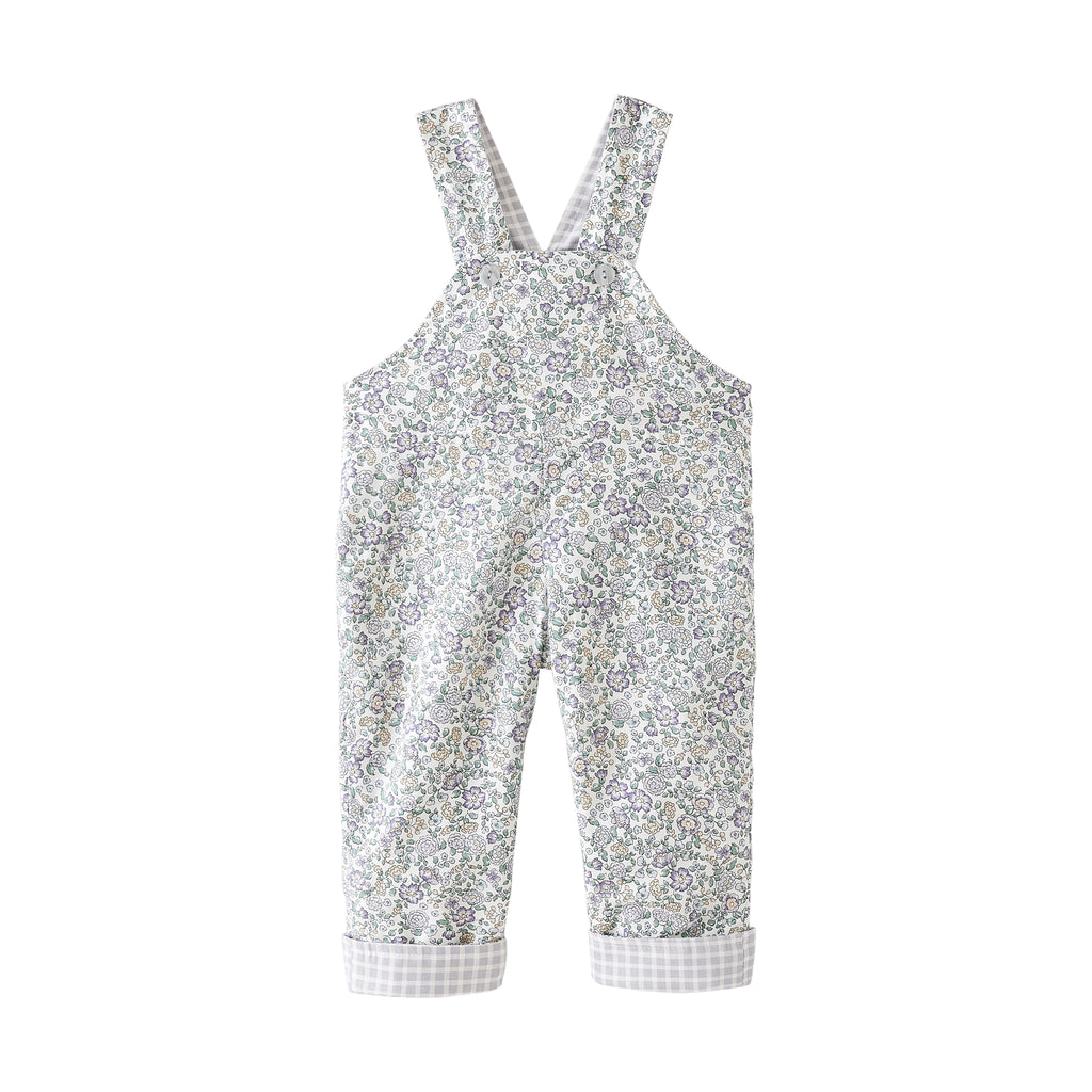 Startsmart Lilac Floral/Check Reversible Dungarees