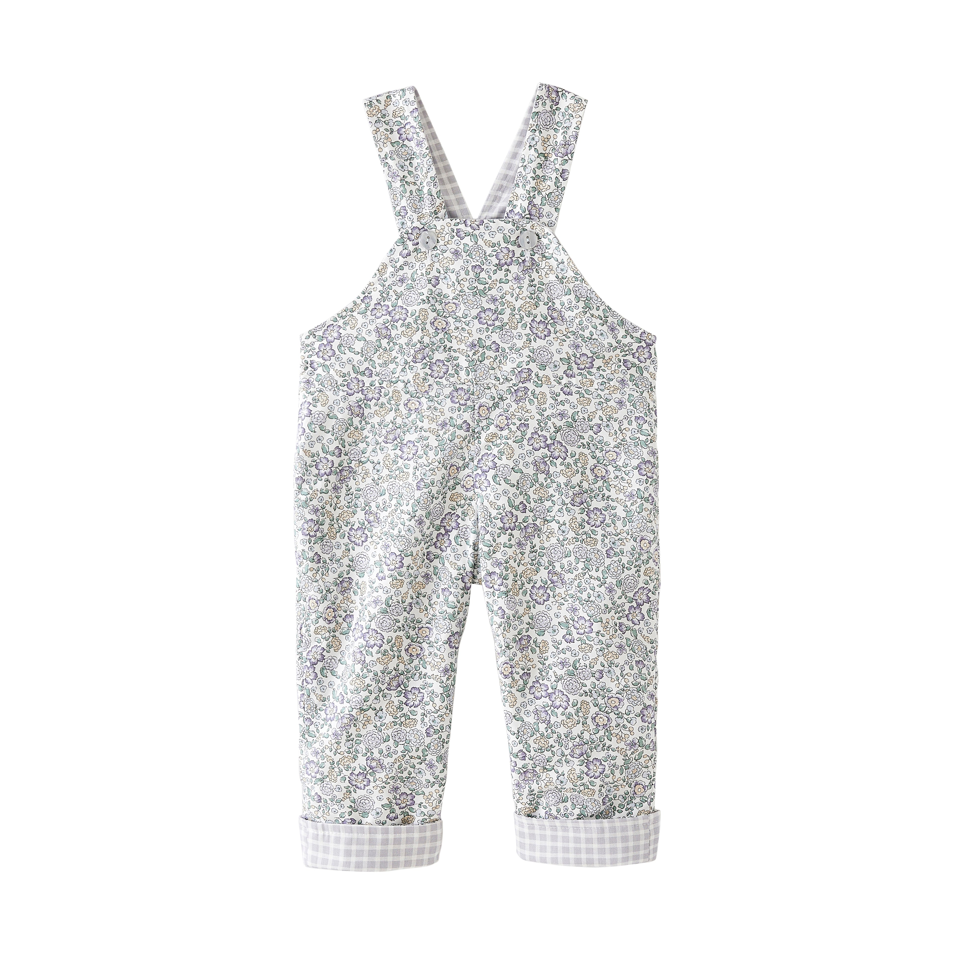 Startsmart Lilac Floral/Check Reversible Dungarees