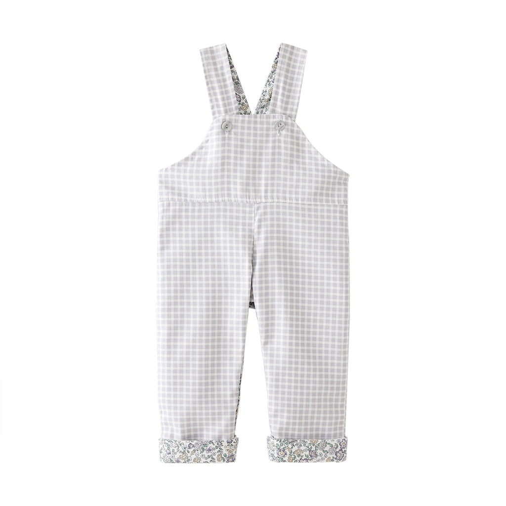 Startsmart Lilac Floral/Check Reversible Dungarees