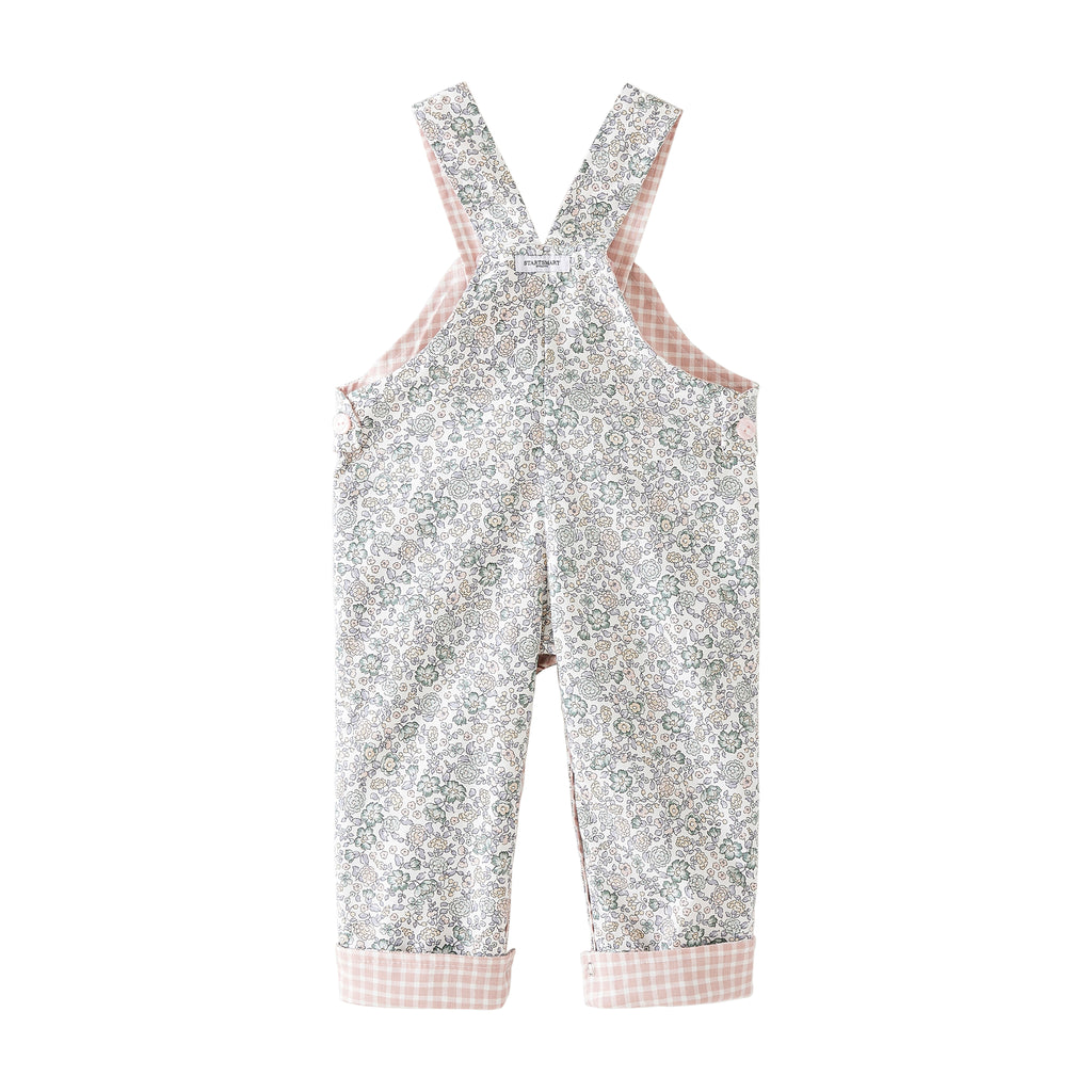 Startsmart Pink Floral/Check Reversible Dungarees