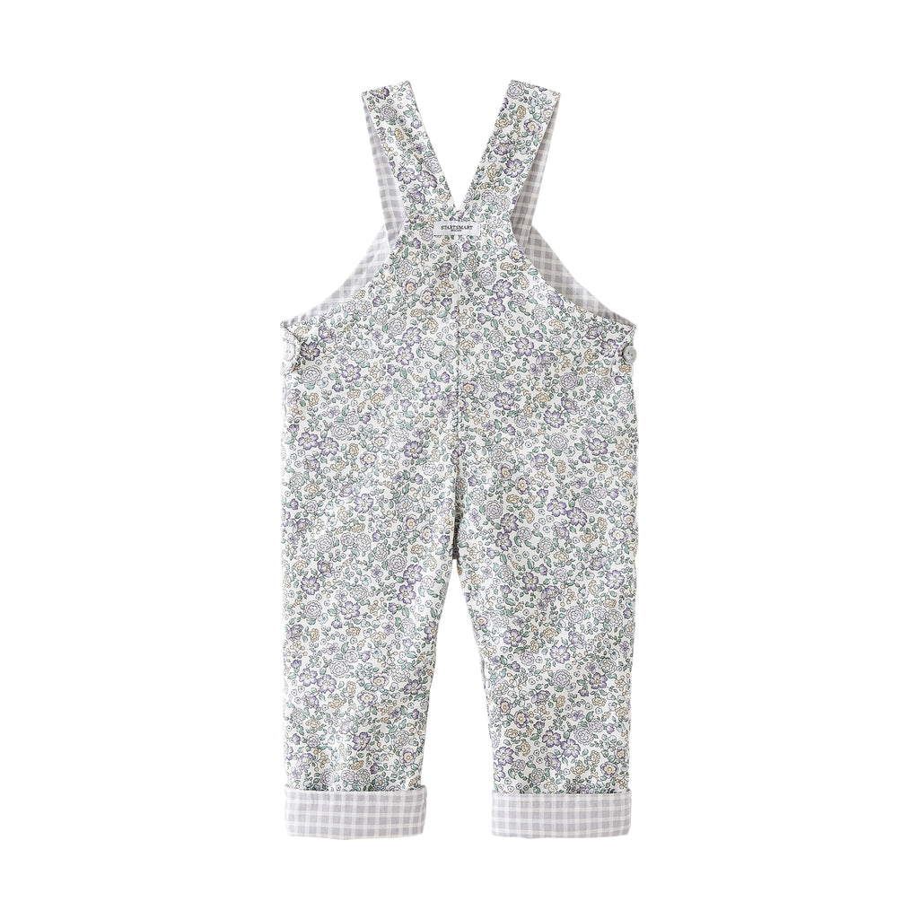 Startsmart Lilac Floral/Check Reversible Dungarees