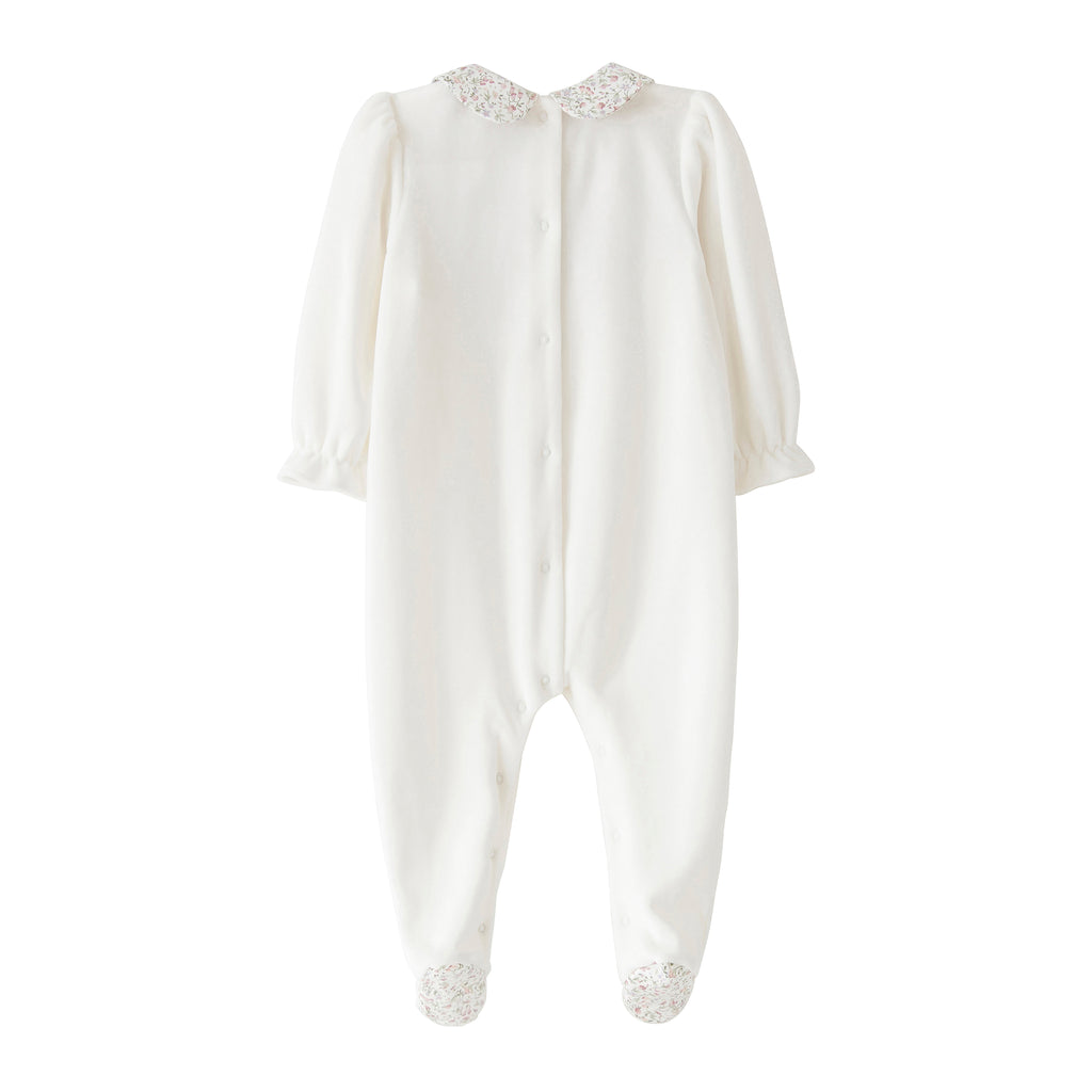 Startsmart Pink/Green Pastel Floral Smocked Sleepsuit