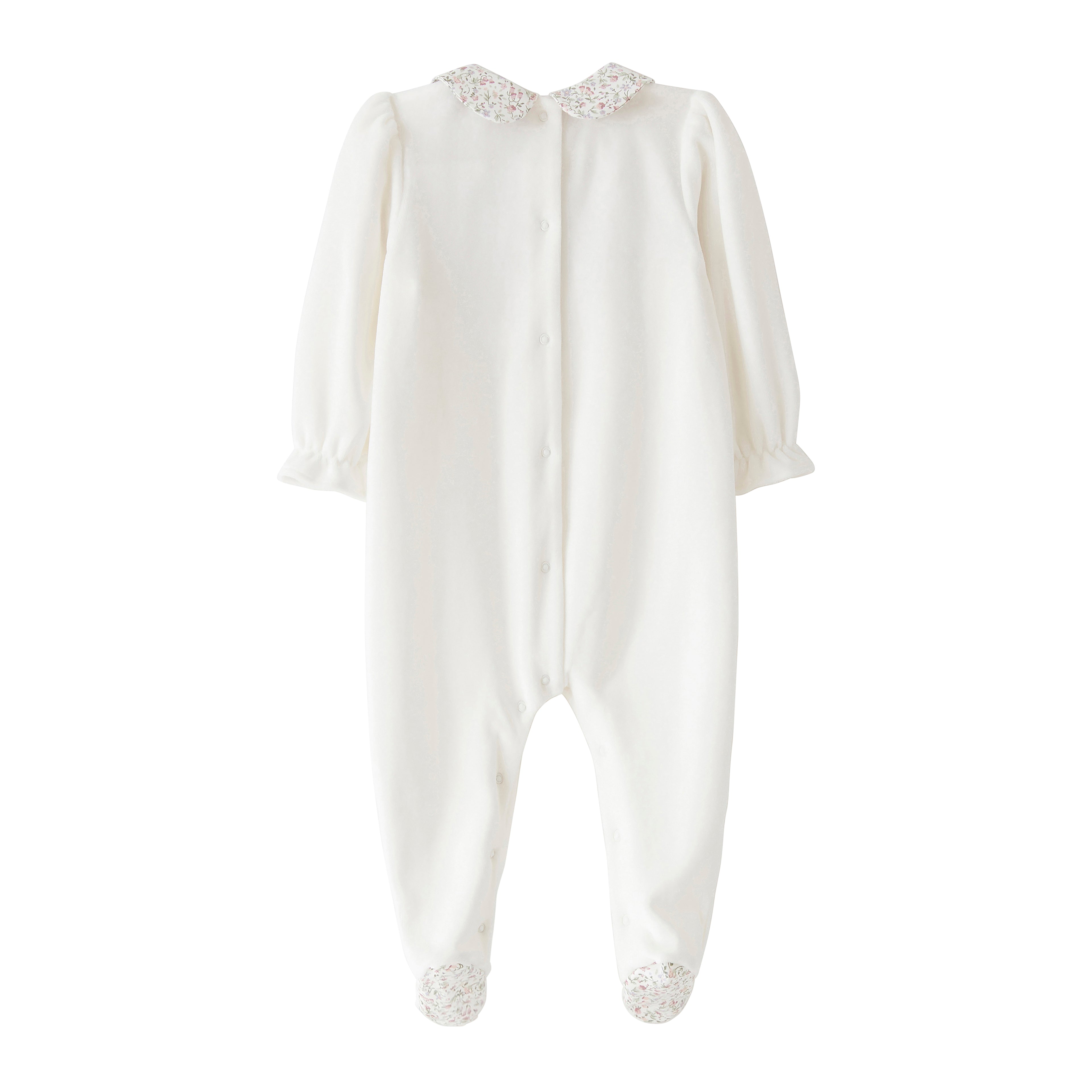 Startsmart Pink/Green Pastel Floral Smocked Sleepsuit