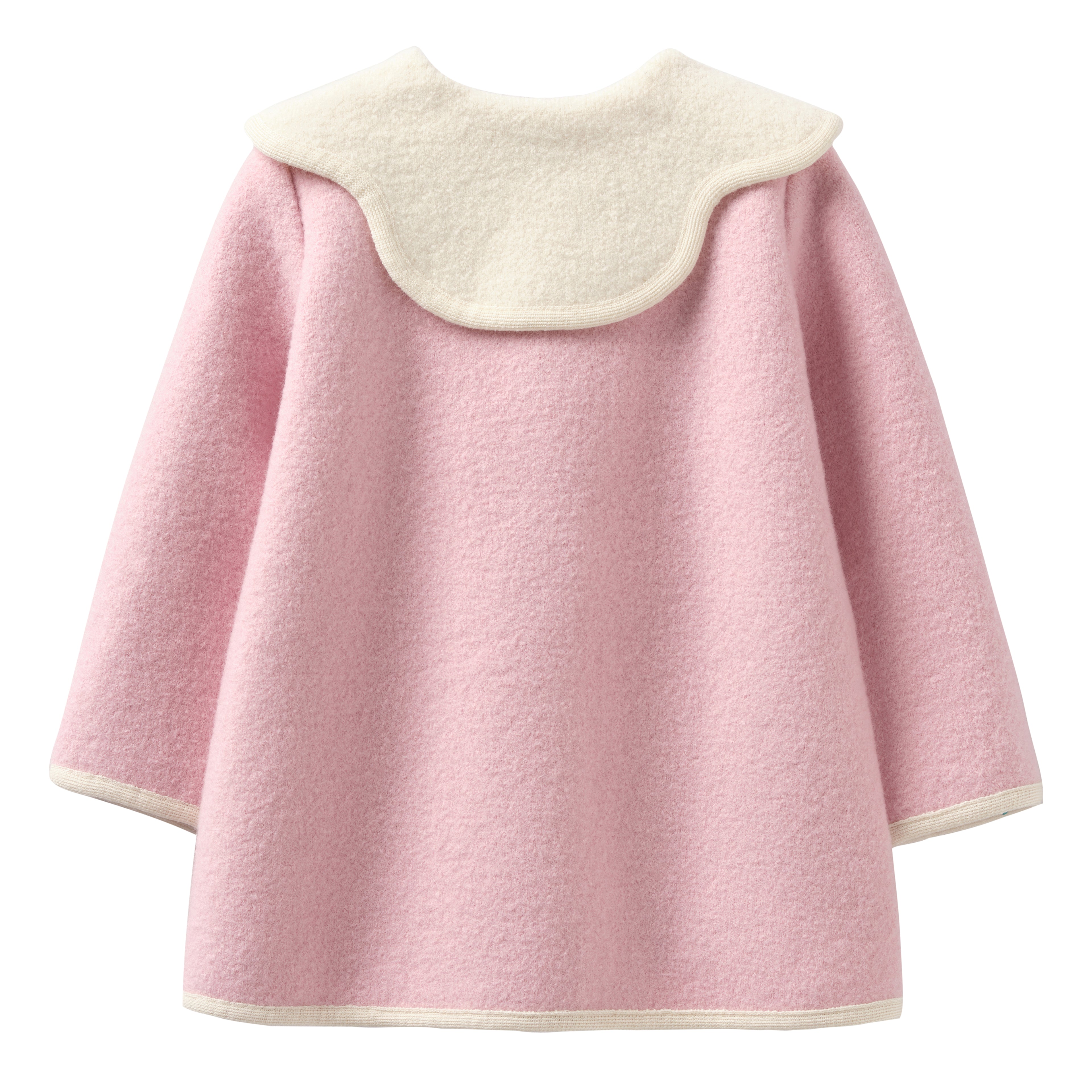 Marae Pink and Ivory Coat with Scalloped Collar