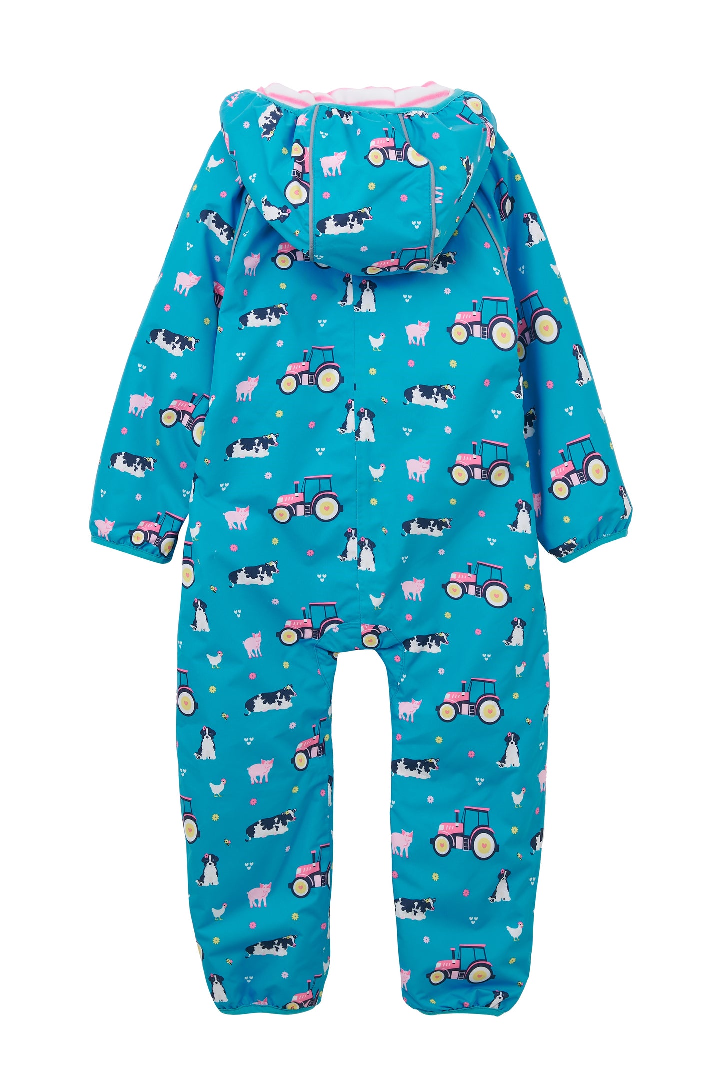 Lighthouse Teal Farm Print Puddlesuit