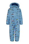 Lighthouse Blue Farm Print Puddlesuit