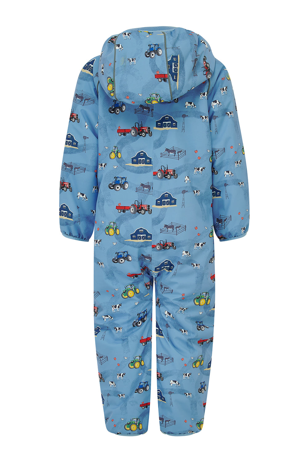 Lighthouse Blue Farm Print Puddlesuit