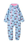 Lighthouse Sky Blue Farm Print Puddlesuit