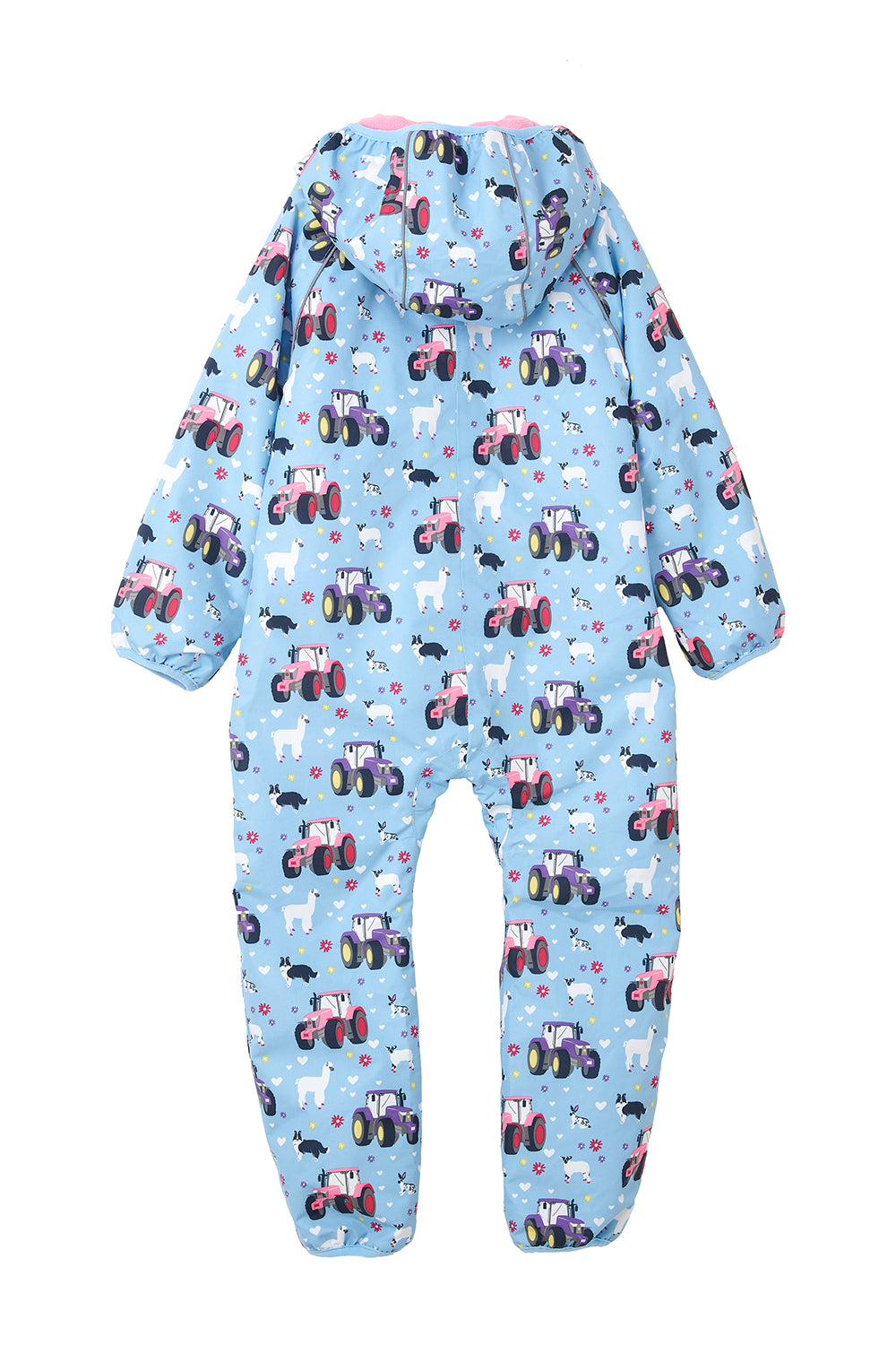 Lighthouse Sky Blue Farm Print Puddlesuit