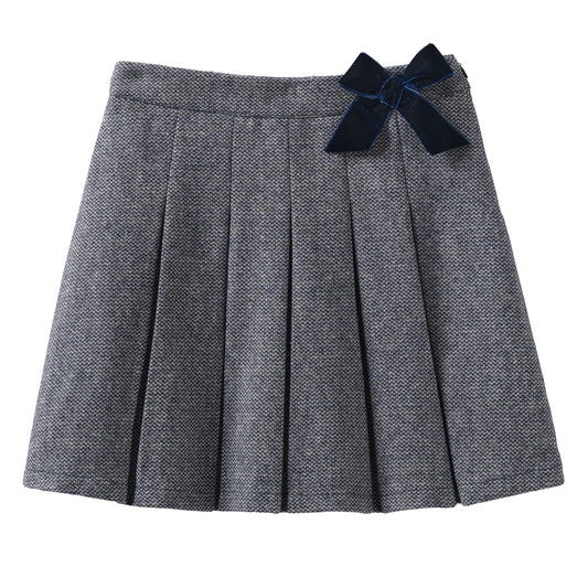 Startsmart Navy Pleated Skirt with Bow