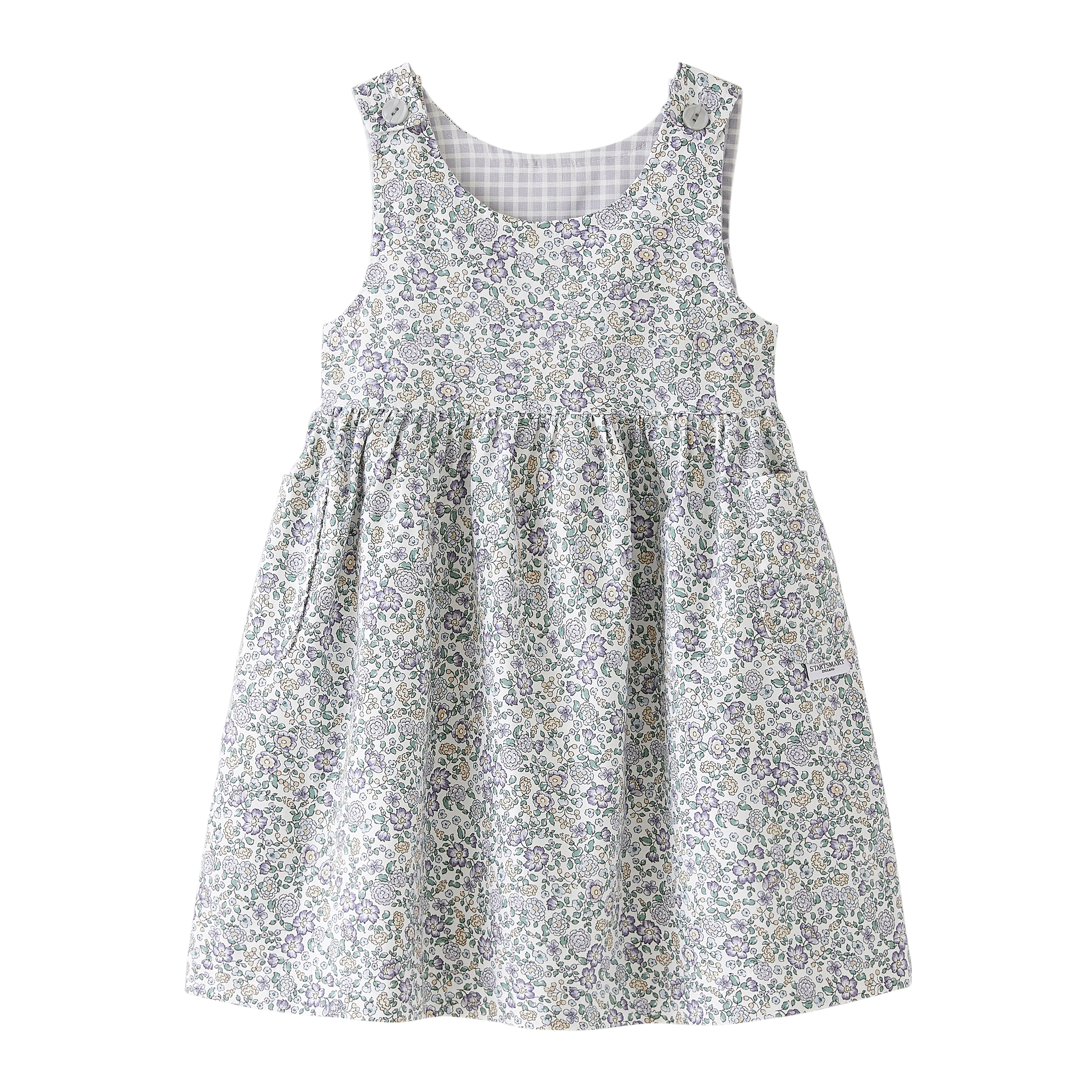 Startsmart Lilac Floral/Check Reversible Pinafore