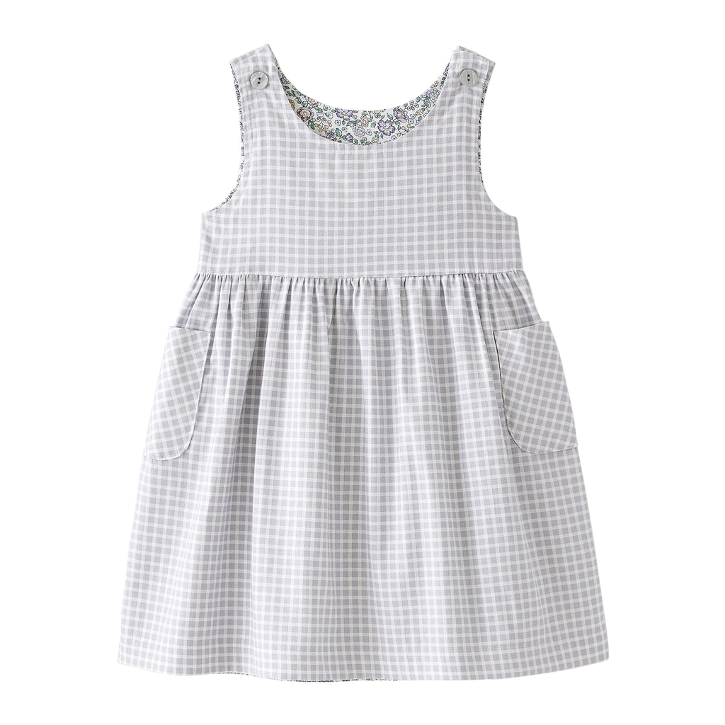 Startsmart Lilac Floral/Check Reversible Pinafore