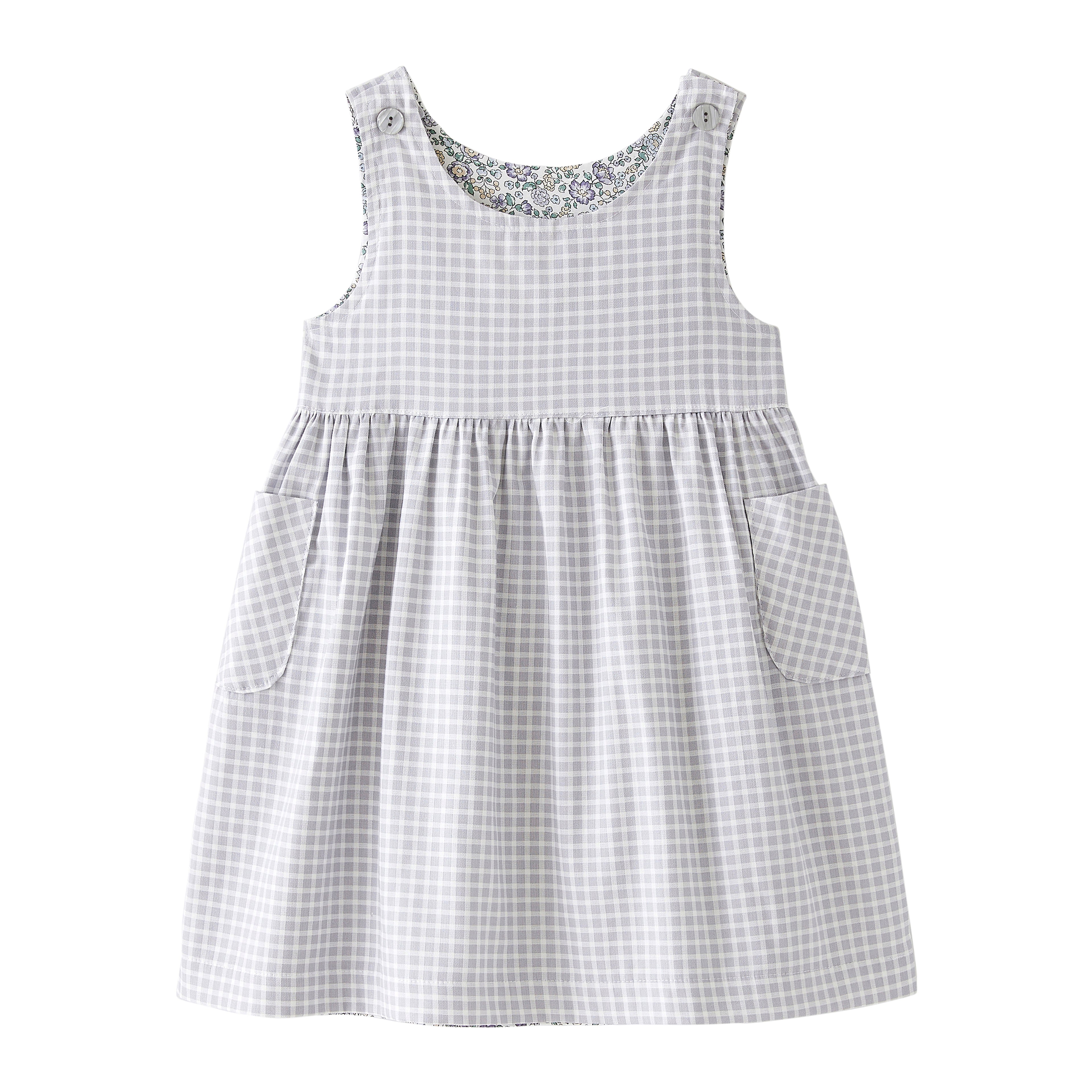 Startsmart Lilac Floral/Check Reversible Pinafore