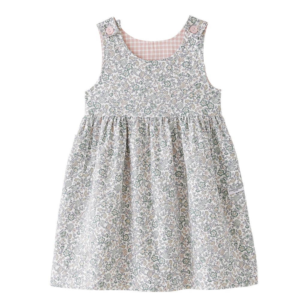 Startsmart Pink Floral/Check Reversible Pinafore
