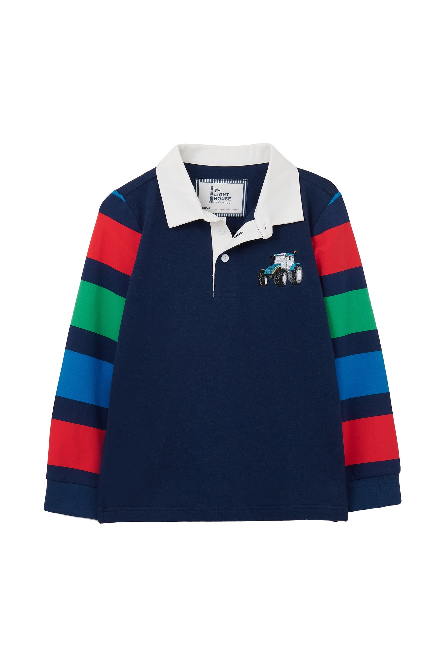 Lighthouse Blue Tractor Rugby Shirt