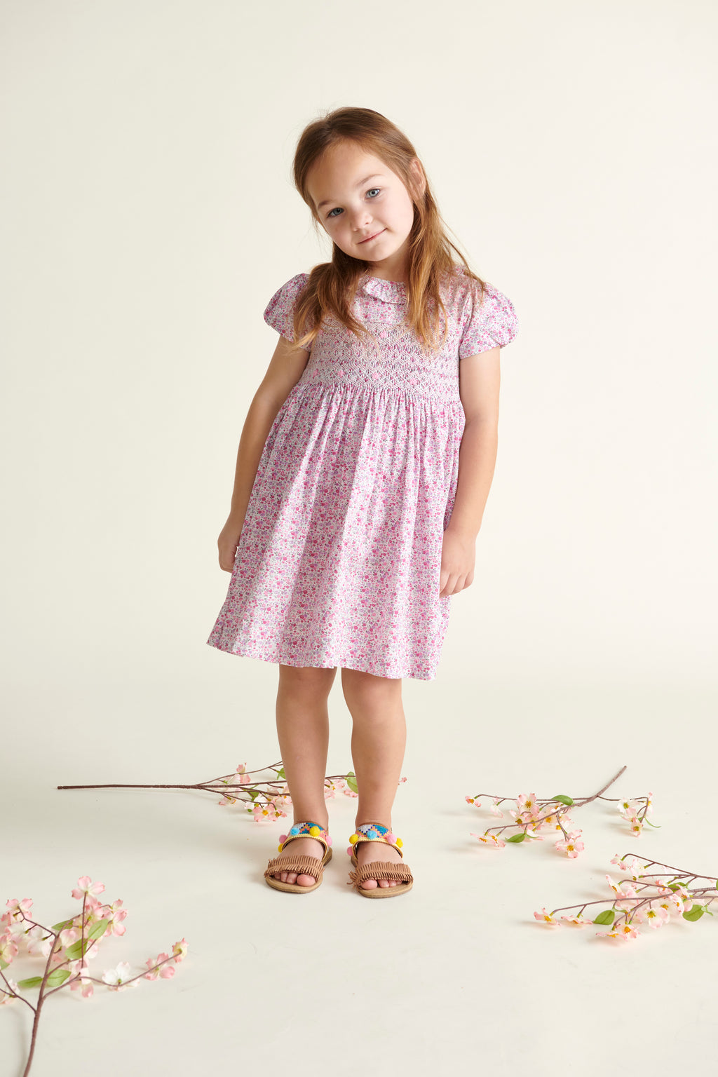Question Everything Pink Floral Smock Dress