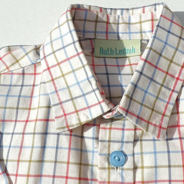 Ruth Lednik Red, Blue and Olive Check Shirt