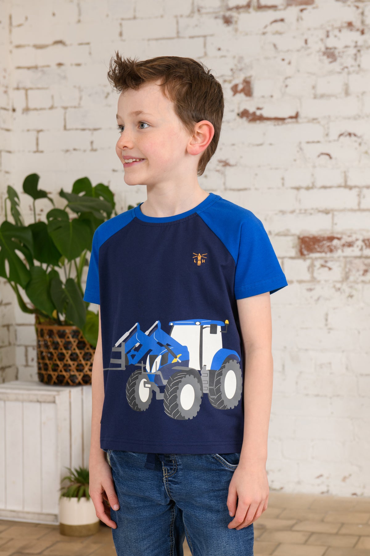 Lighthouse Blue Tractor Frontloader T-Shirt
