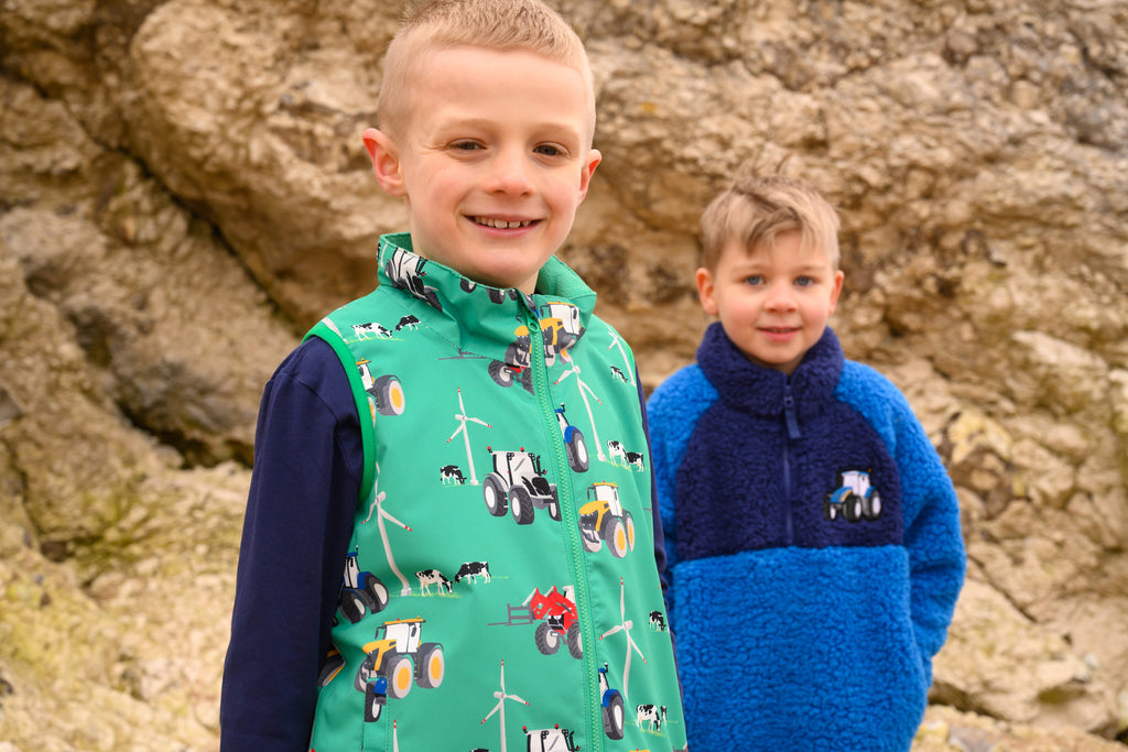 Lighthouse Blue Tractor Fleece