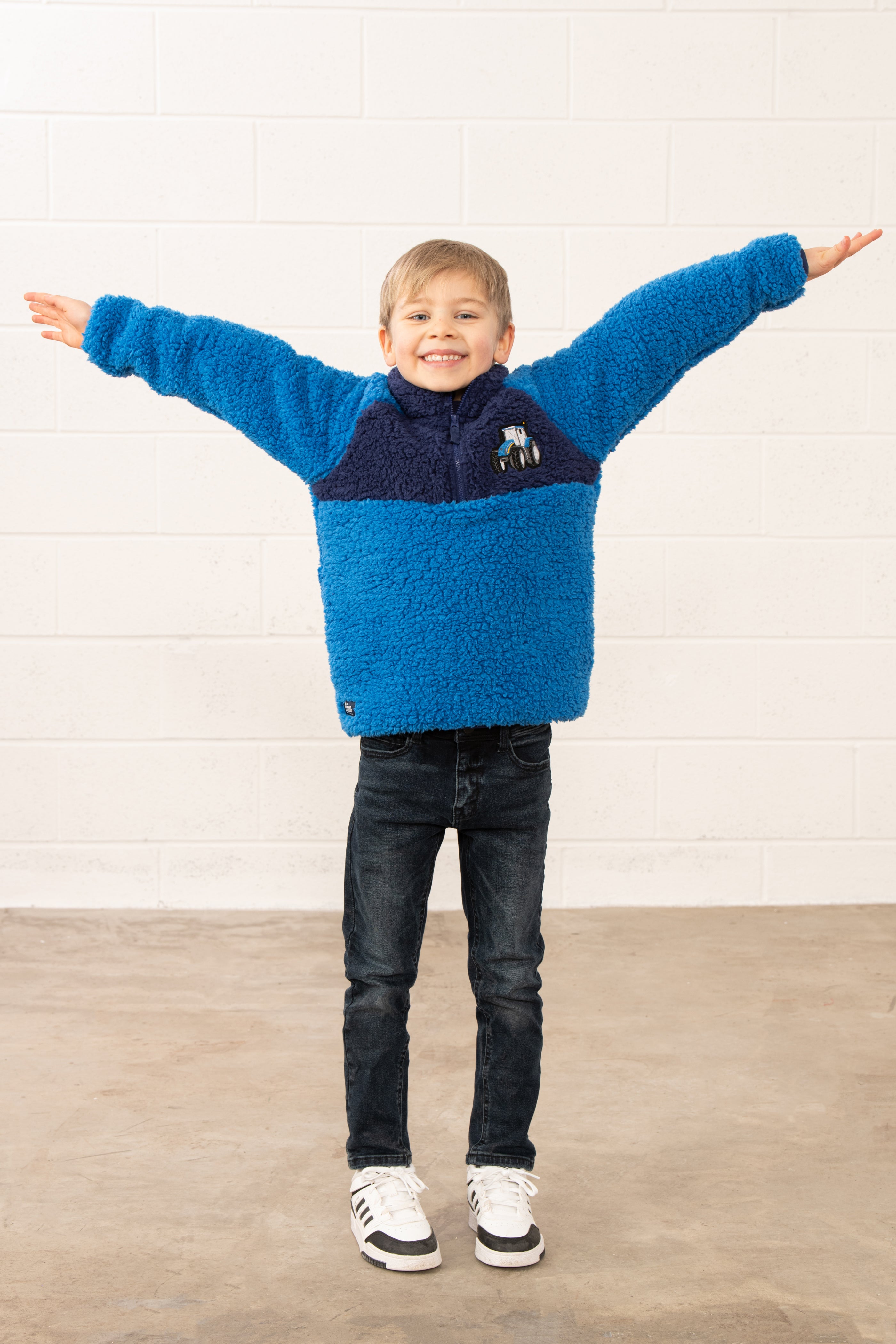Lighthouse Blue Tractor Fleece