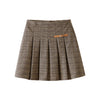 Startsmart Brown Check Pleated Skirt