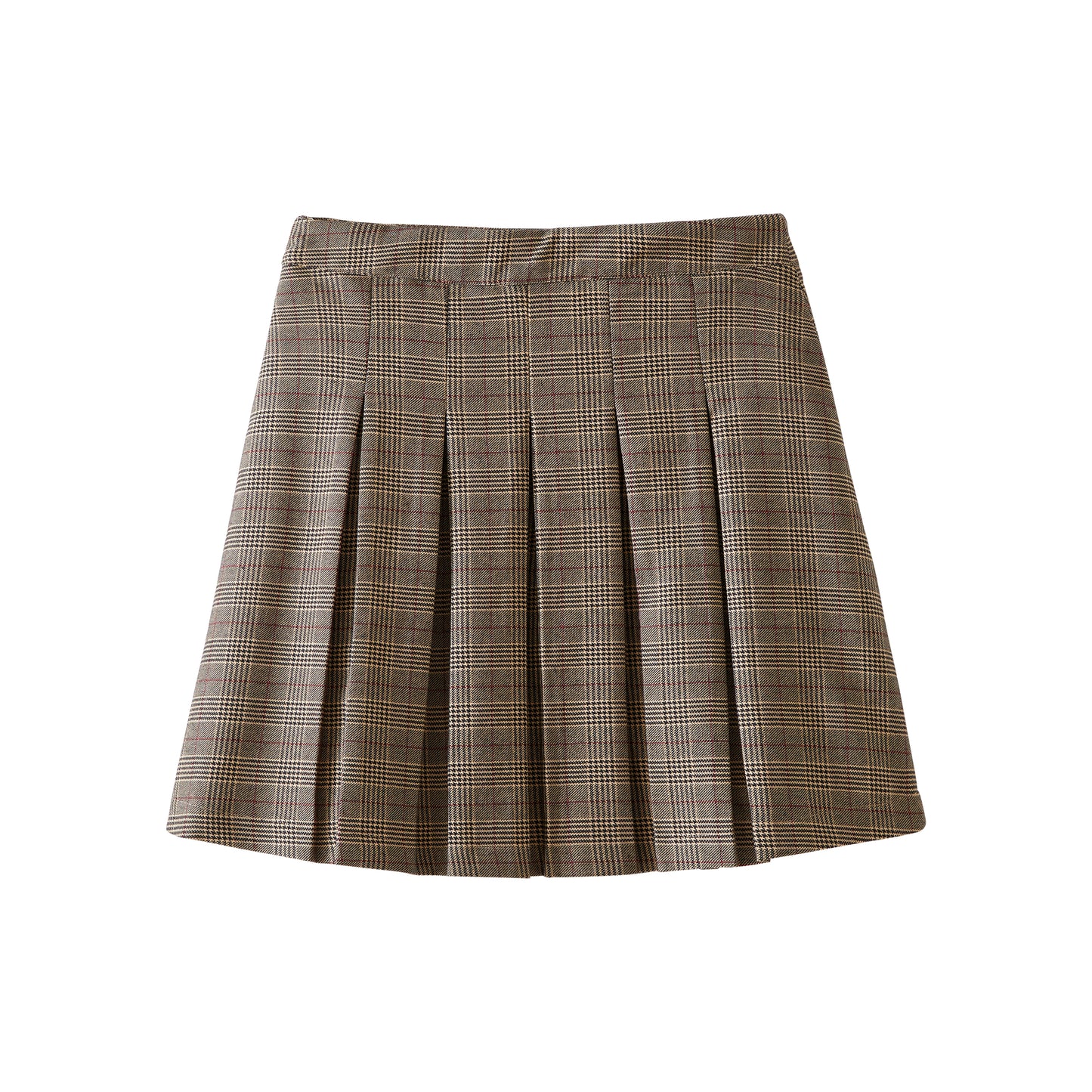 Startsmart Brown Check Pleated Skirt