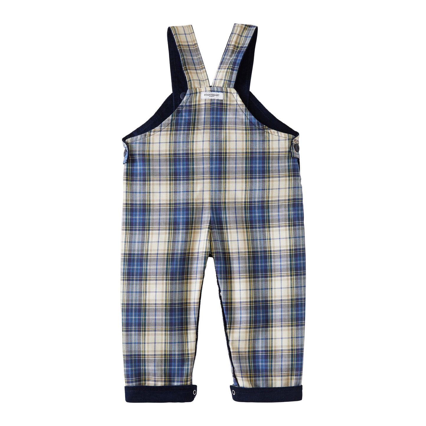 Startsmart Blue Check Reversible Dungarees