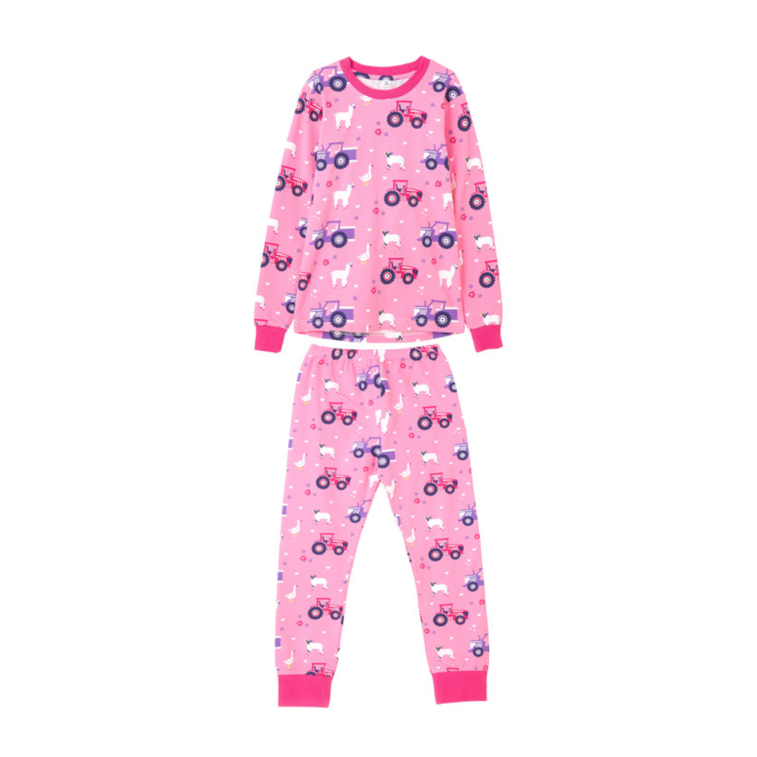 Lighthouse Pink Tractor Pyjama Set
