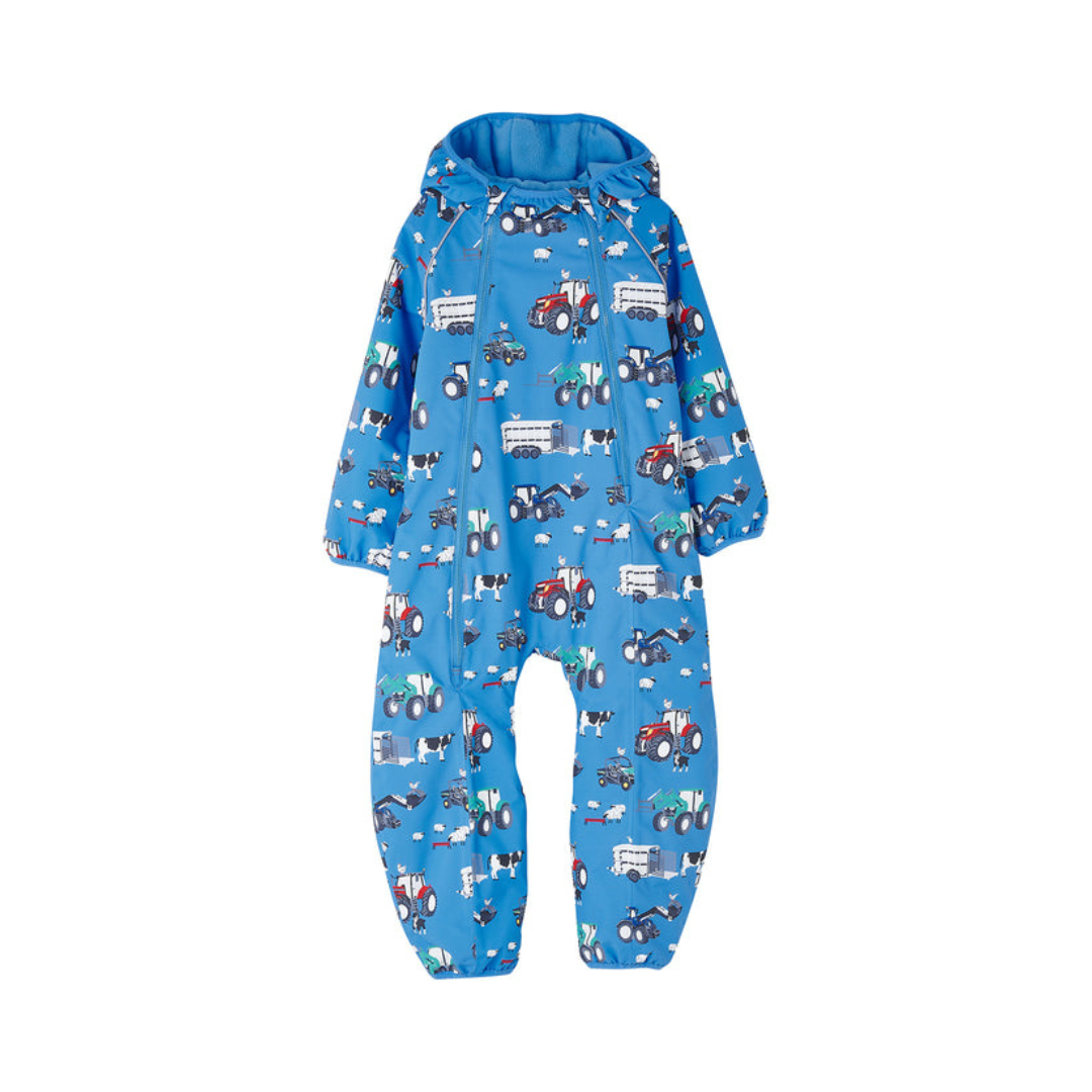 Lighthouse Blue Farm Print Puddlesuit