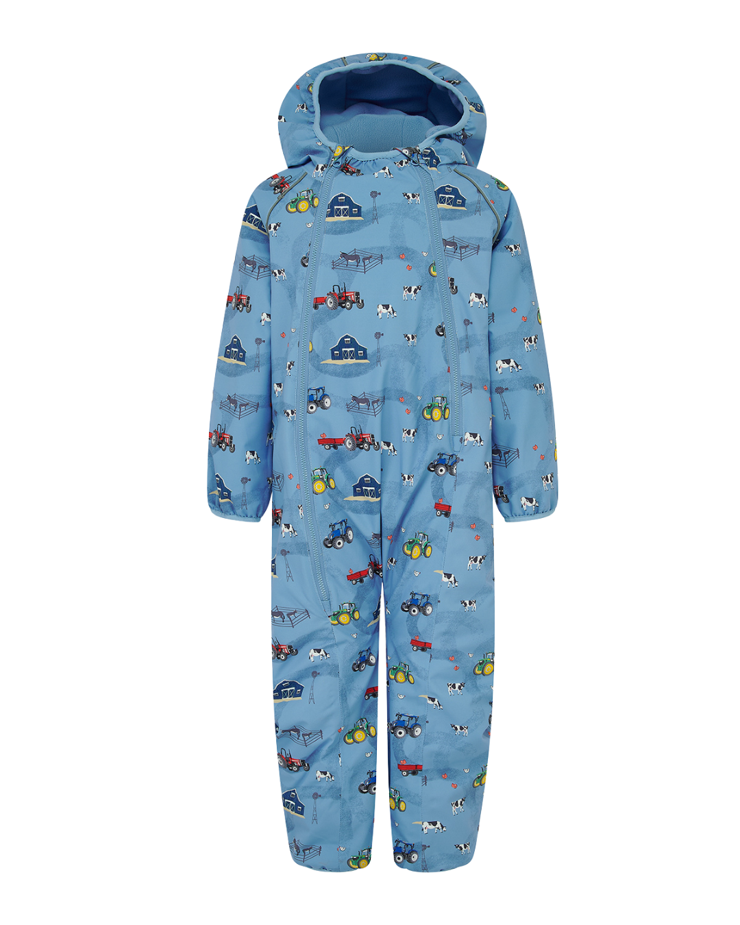 Lighthouse Blue Farm Print Puddlesuit