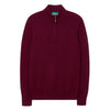 Alan Paine Bordeaux Lambswool Quarter Zip Jumper