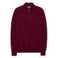 Alan Paine Bordeaux Lambswool Quarter Zip Jumper