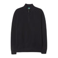 Alan Paine Navy Lambswool Quarter Zip Jumper