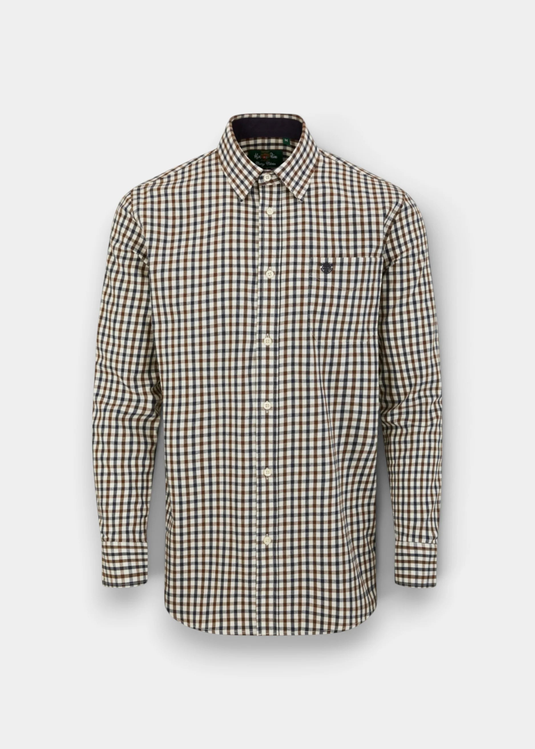 Alan Paine Navy & Brown Check Shirt