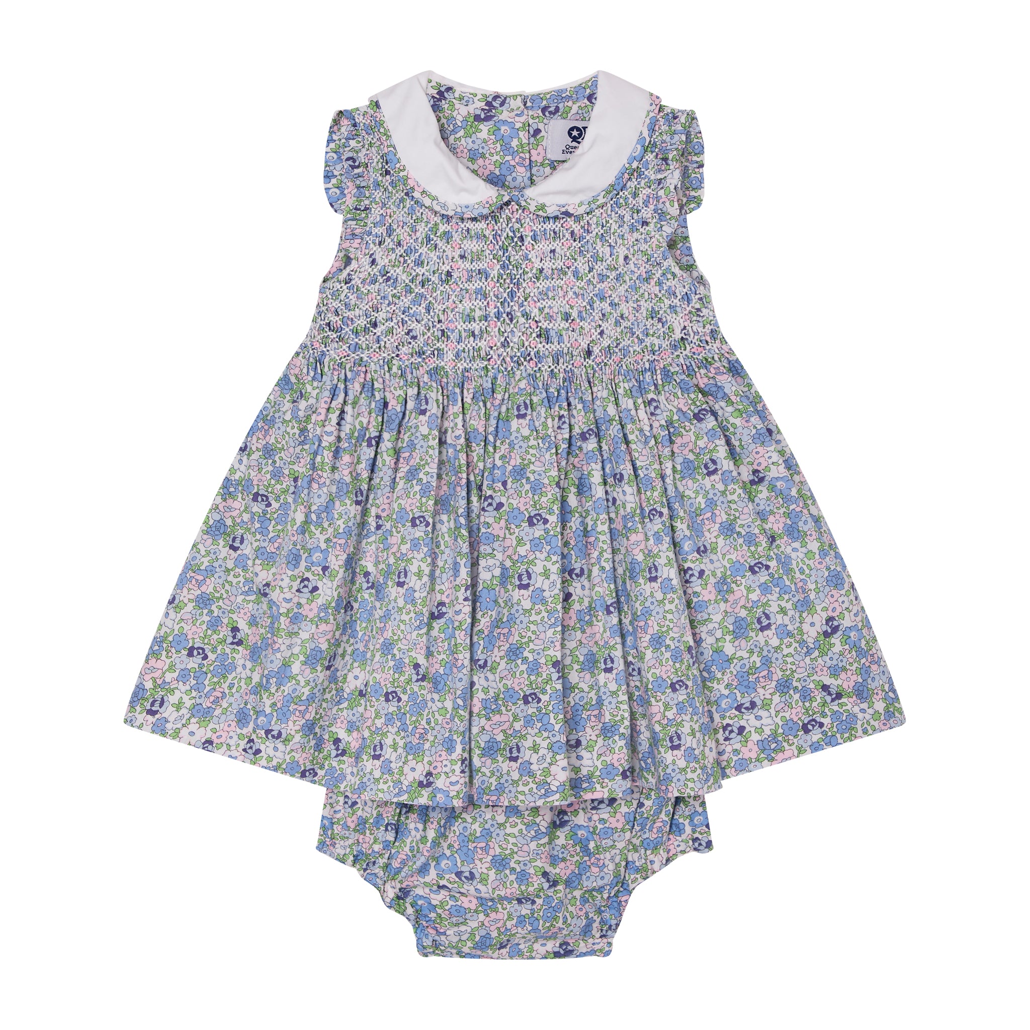 Question Everything Blue Floral Smock Dress