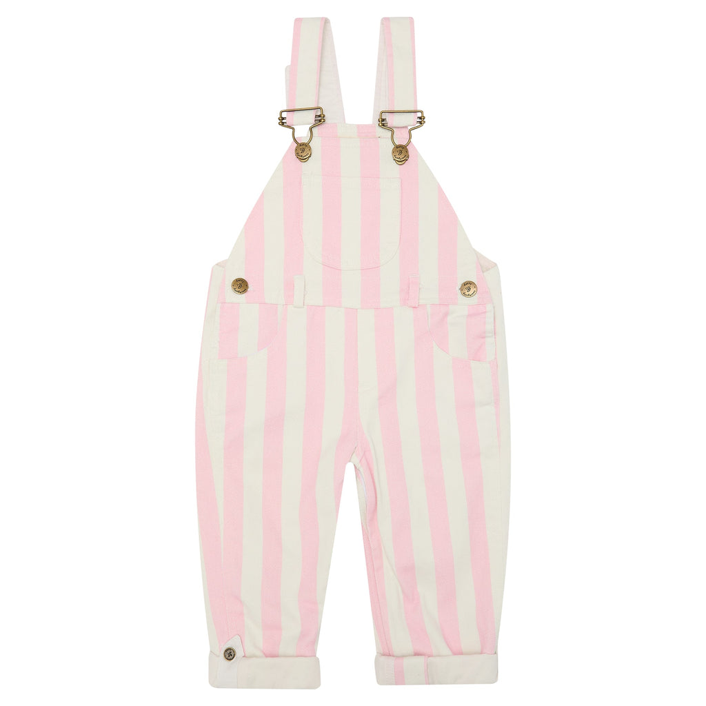 Dotty Dungarees Pink Wide Stripe Dungarees