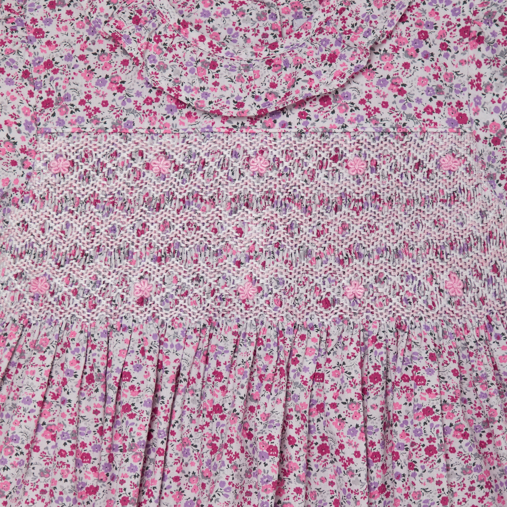Question Everything Pink Floral Smock Dress