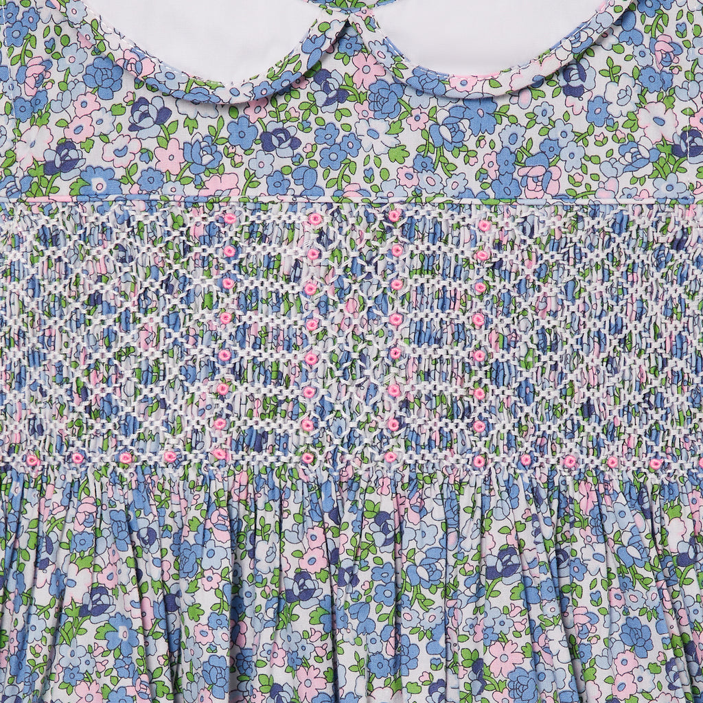 Question Everything Blue Floral Smock Dress